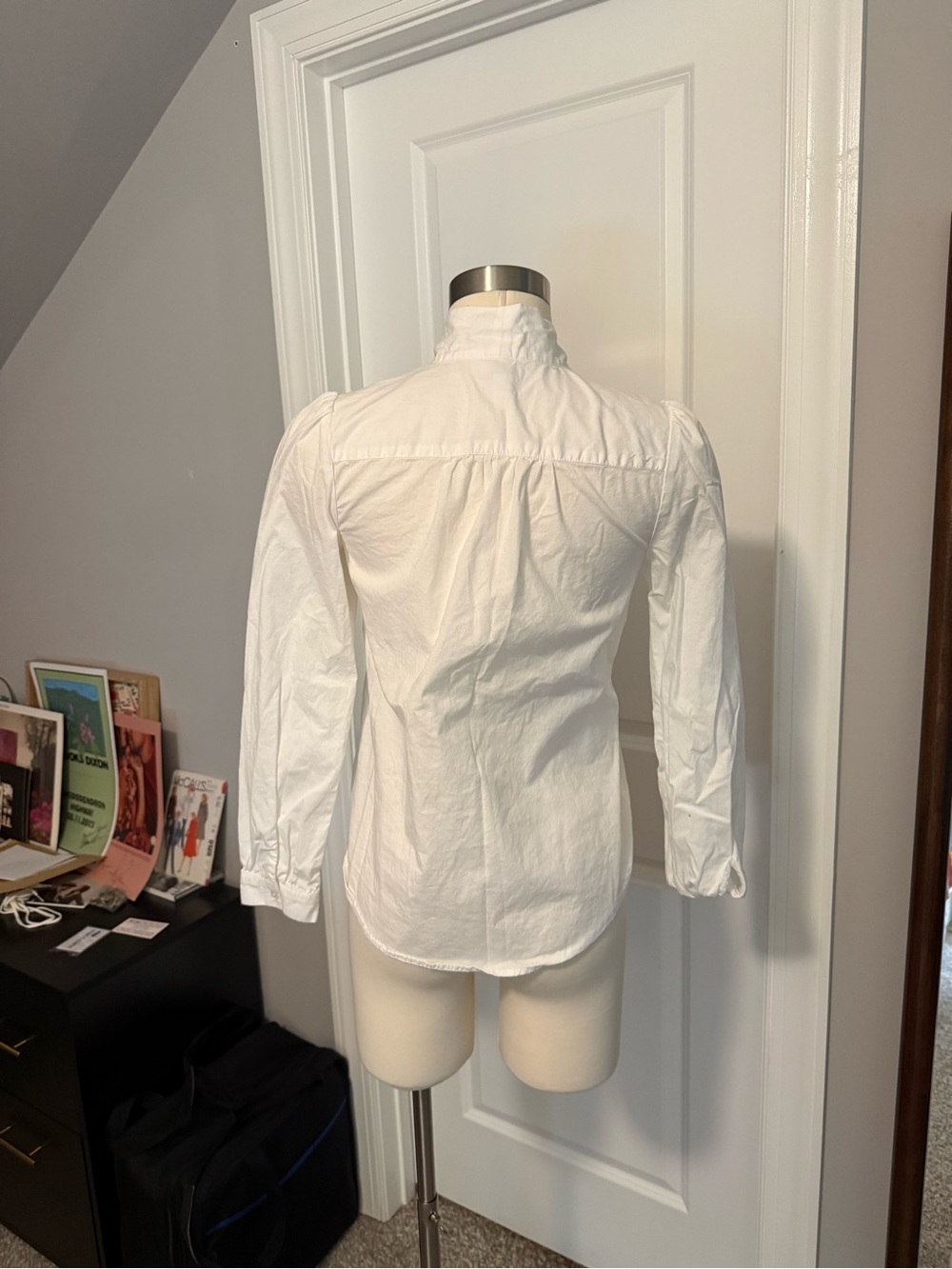J. Crew White Tie-Neck Blouse - Picture 2 of 3